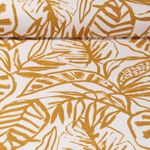 Toile canevas - Feuilles peintes Beige Ocre
