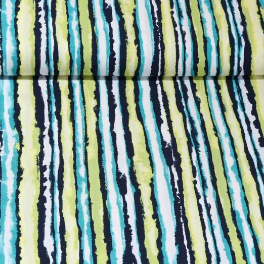 Viscose - Rayures aquarelle Vert