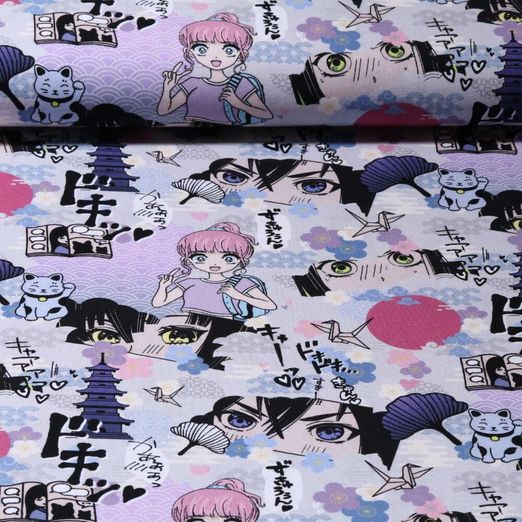 Jersey - Impression digitale Manga Gris clair