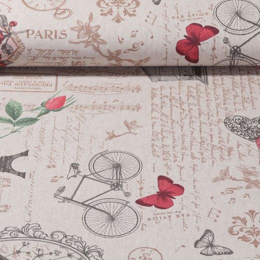 Toile canevas - Paris Vintage Effet lin Beige