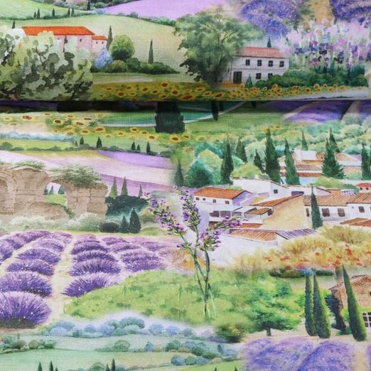 Toile de coton - Impression digitale Provence Multicolore