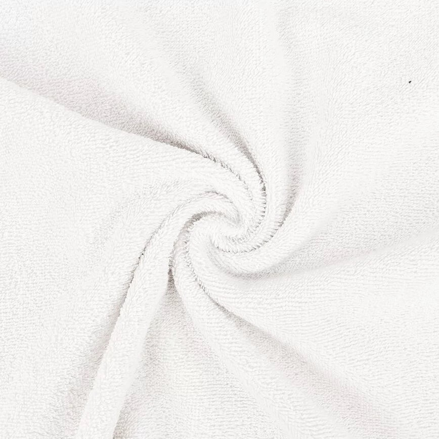 Tissu éponge en coton Fibi - Blanc Bordé-1 Tissu éponge en coton Fibi - Blanc Bordé-1