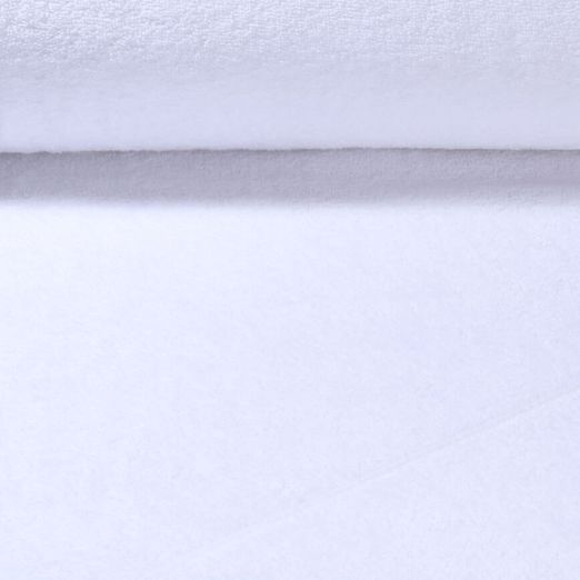 Tissu éponge en coton Fibi - Blanc Bordé