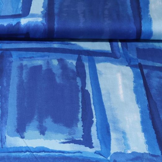 Satin Viskose - Windows Royalblau