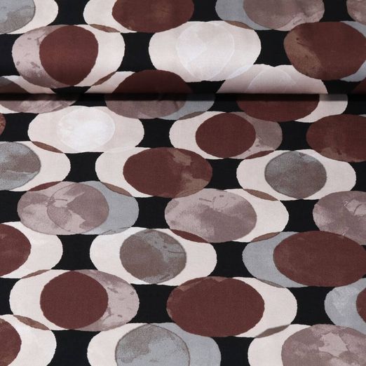 Viscose satin - Cercles Marron