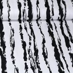Satin de coton - Stretch Rayures au pinceau Blanc