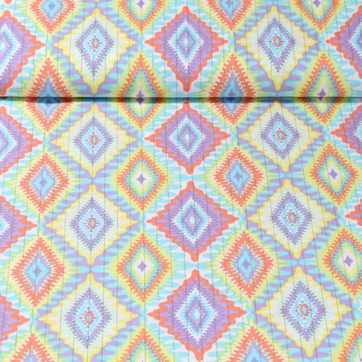 Voile de coton - Lurex Mosaïque Gelb