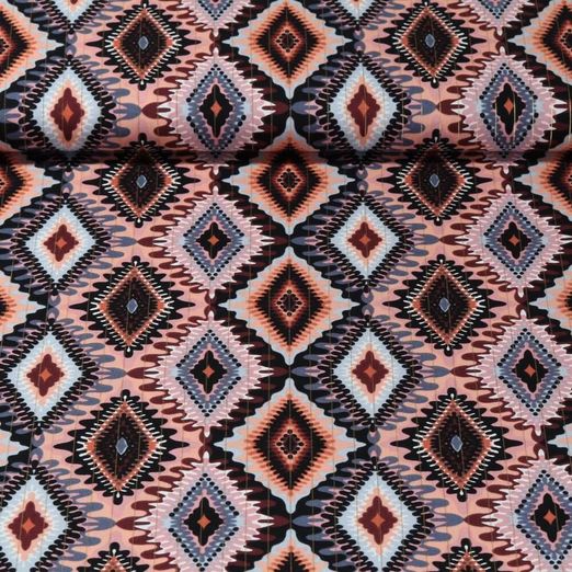 Baumwolle Voile - Lurex Mosaik Lachs