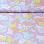 Voile de coton - Feuilles Lavande