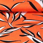 Jersey de viscose - Grandes feuilles Orange