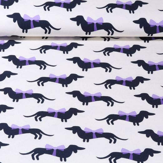 Toile canevas bio - Hamburger Liebe Impression numérique Bling Bling Teckel Blanc