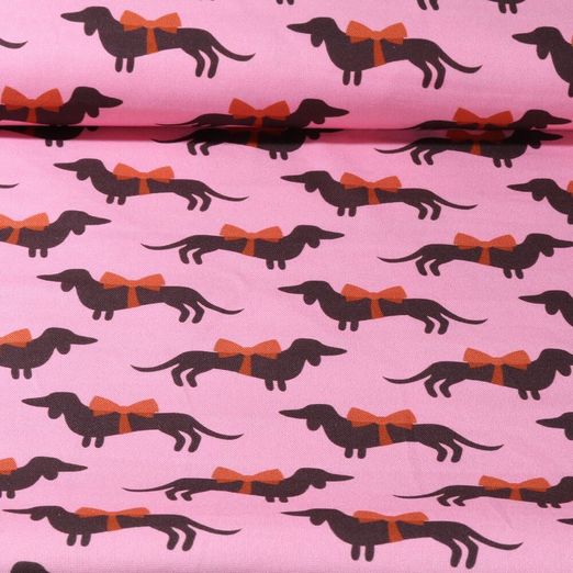 Toile canevas bio - Hamburger Liebe Impression numérique Bling Bling Teckel Rose