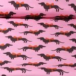 Toile canevas bio - Hamburger Liebe Impression numérique Bling Bling Teckel Rose