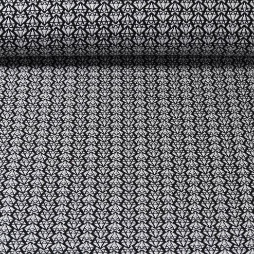 Bio Jacquard Jersey - Hamburger Liebe Bling Bling Diamands Knit Weiß