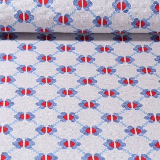 Jersey jacquard bio - Hamburger Liebe Bling Bling Like Me Bleu