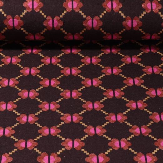 Bio Jacquard Jersey - Hamburger Liebe Bling Bling Like Me Espresso