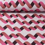 Ekologisk Jacquard Jersey - Hamburger Liebe Bling Bling Up and Down Gråbrun
