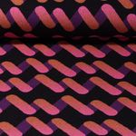 Bio Jacquard Jersey - Hamburger Liebe Bling Bling Up and Down Schwarz