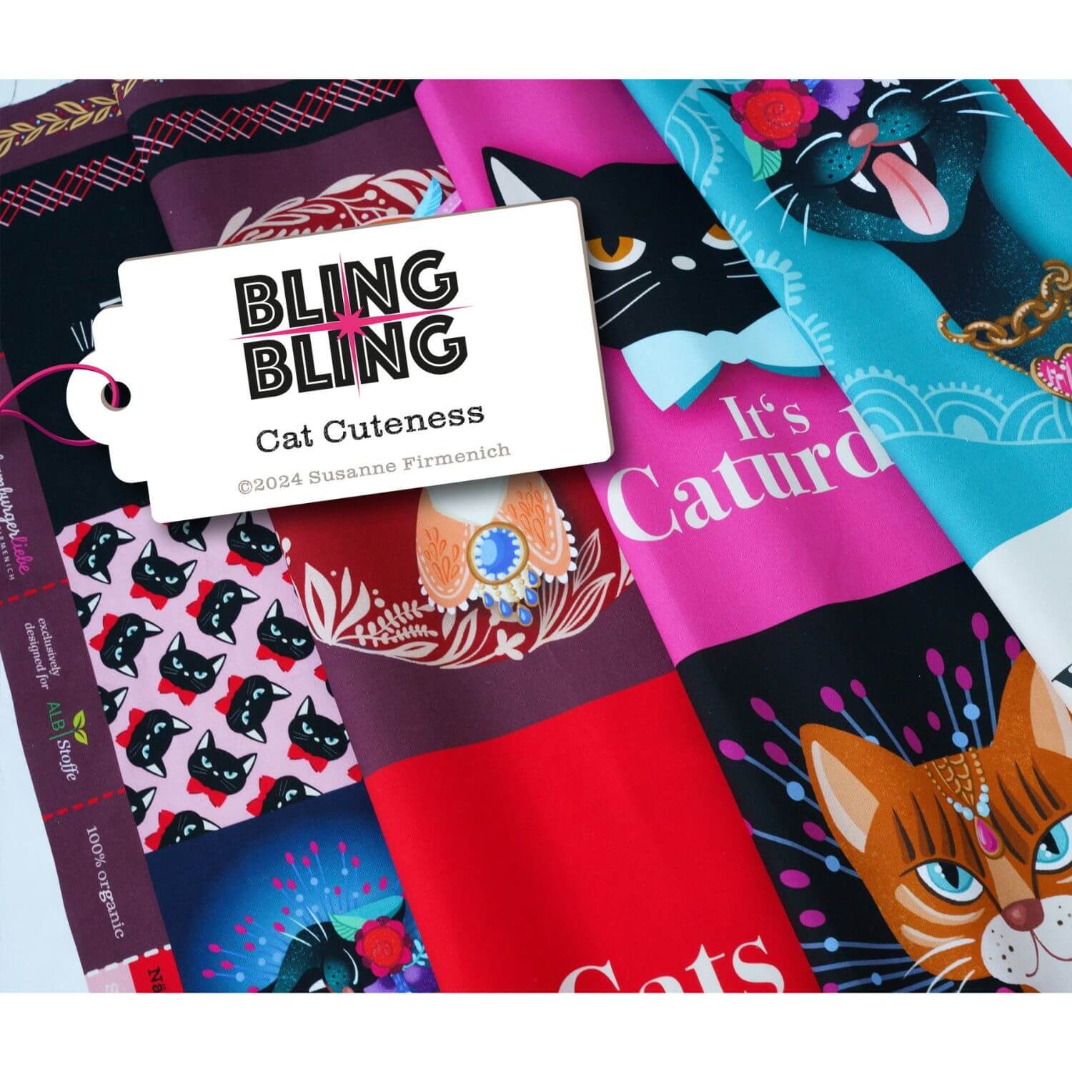 Panneaux toile bio - Bling Bling Cat Cuteness Multicolore-2 Panneaux toile bio - Bling Bling Cat Cuteness Multicolore-2
