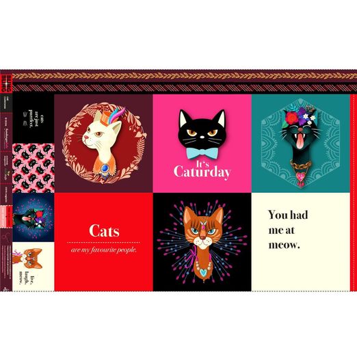 Panneaux toile bio - Bling Bling Cat Cuteness Multicolore Panneaux toile bio - Bling Bling Cat Cuteness Multicolore