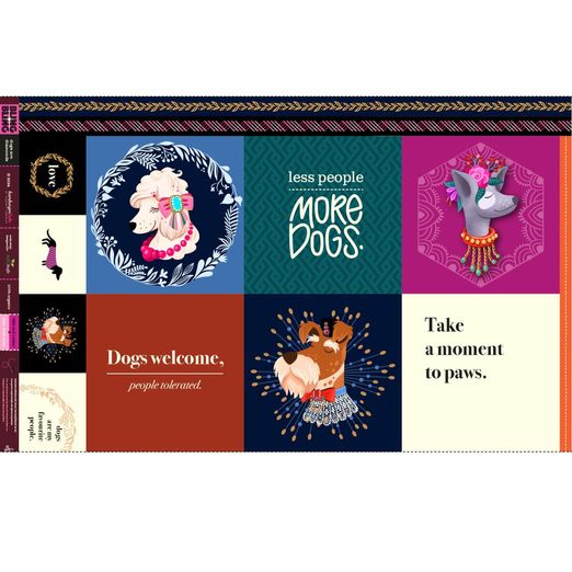 Bio Canvas Panel - Bling Bling Dogs Are Diamands Multicolor