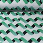 Bio Jacquard Jersey - Hamburger Liebe Bling Bling Up and Down Grau Grün