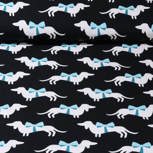 Toile canevas bio - Hamburger Liebe Impression numérique Bling Bling Teckel Noir