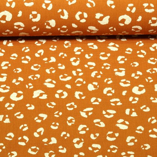 Gaze de coton - Léopard Caramel