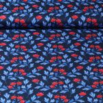 Ekologisk bomull - Hamburger Liebe Digitalt tryck Bling Bling Blå klocka Satin Navy