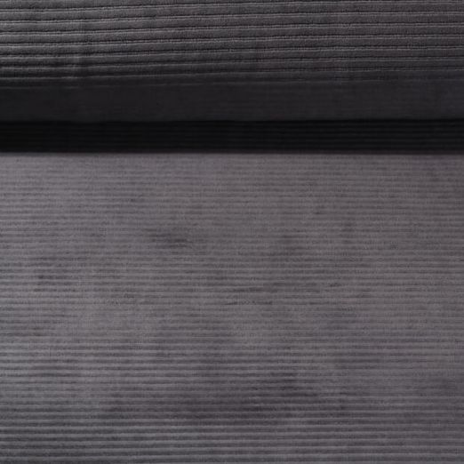 Velours stretch côtelé Robin - Larges rayures Gris foncé