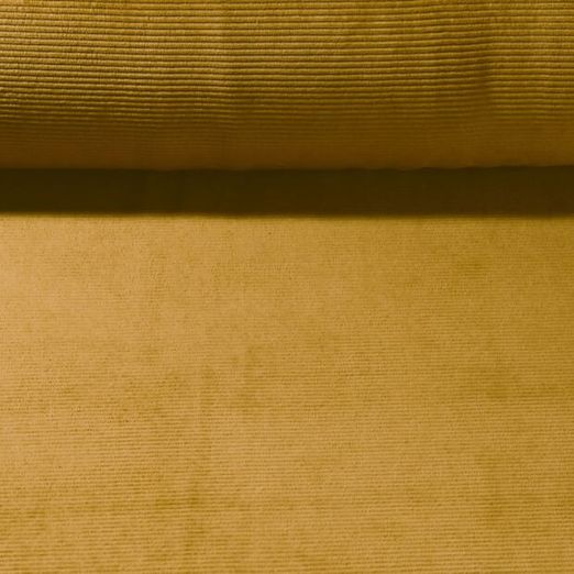 Velours stretch côtelé Robin - Petites rayures Ocre