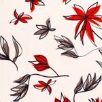 Bomull - Satin Stretch Blad och Blomma Ecru Bomull - Satin Stretch Blad och Blomma Ecru
