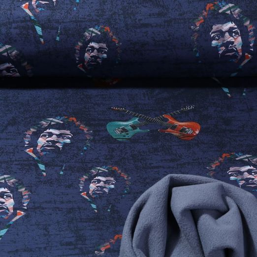 Softshell - Digitaldruck Jimi Hendrix Blau