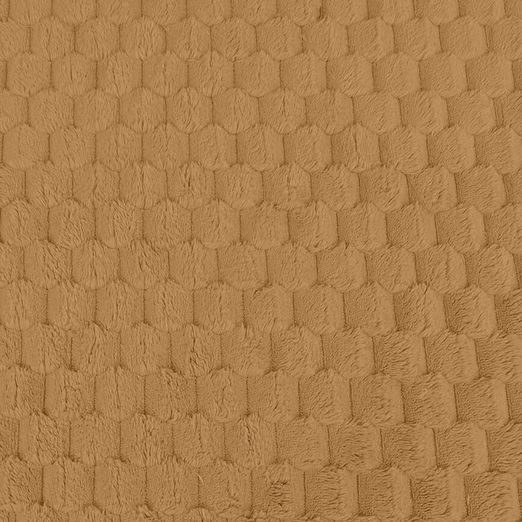Teddyplüsch - Wabenmuster Uni Kamel Teddyplüsch - Wabenmuster Uni Kamel