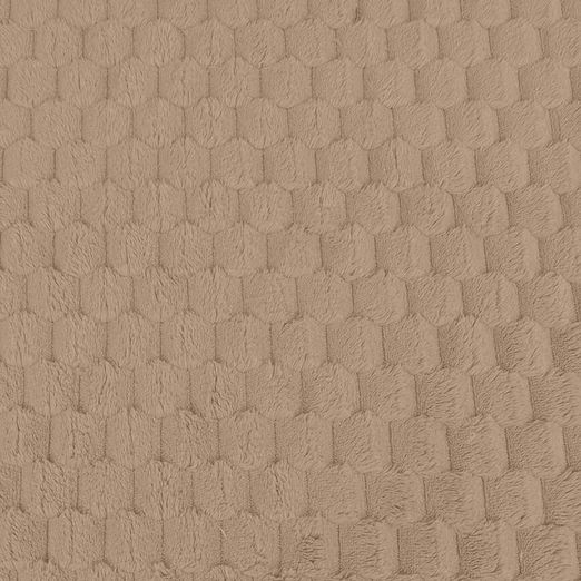 Teddyplüsch - Wabenmuster Uni Dunkelbeige Teddyplüsch - Wabenmuster Uni Dunkelbeige