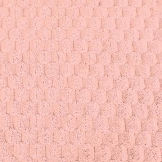 Teddyplüsch - Wabenmuster Uni Rosa