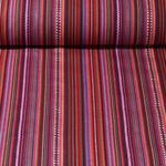 Toile canevas Jacquard – Tissu mexicain rayé Mélange Rouge Rose vif