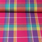 Coton - Tissu madras à carreaux Rose vif Teinté dans la masse