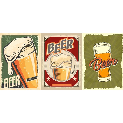 Canvas Geschirrtücher Panel - Köper Beer Multicolor