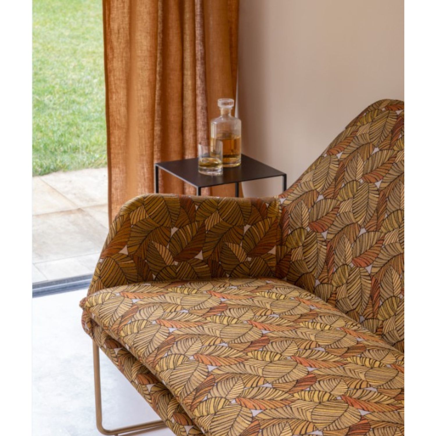 Gobelin Jacquard - Feuilles Marron doré-1 Gobelin Jacquard - Feuilles Marron doré-1