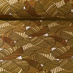 Gobelin Jacquard - Blätter Goldbraun