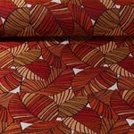 Gobelin Jacquard - Feuilles Rouge