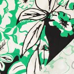 Popeline de Viscose - Grandes Feuilles et Fleurs Blanc Vert Herbe Popeline de Viscose - Grandes Feuilles et Fleurs Blanc Vert Herbe