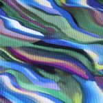 Rippjersey - Digitaldruck Wellen Grün Mehrfarbig