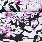 Viskose Popeline - Große Blätter Und Blüten Weiß Hortensie