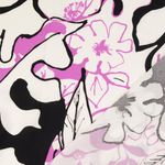 Popeline de viscose - Grandes feuilles et fleurs blanches Popeline de viscose - Grandes feuilles et fleurs blanches