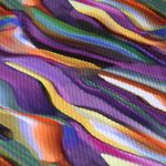 Rippjersey - Digitaldruck Wellen Gelb Mehrfarbig