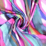Jersey a coste - Stampa digitale onde rosa multicolore Jersey a coste - Stampa digitale onde rosa multicolore