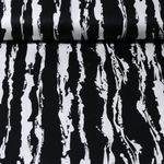 Satin de coton - Stretch Rayures au pinceau Noir