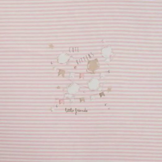 Jersey Panel Katzenkinder Sterne und Streifen Rosa Jersey Panel Katzenkinder Sterne und Streifen Rosa